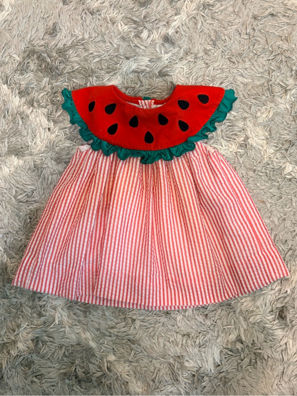 Busy Bees Smocks Watermelon Seersucker Collar Top